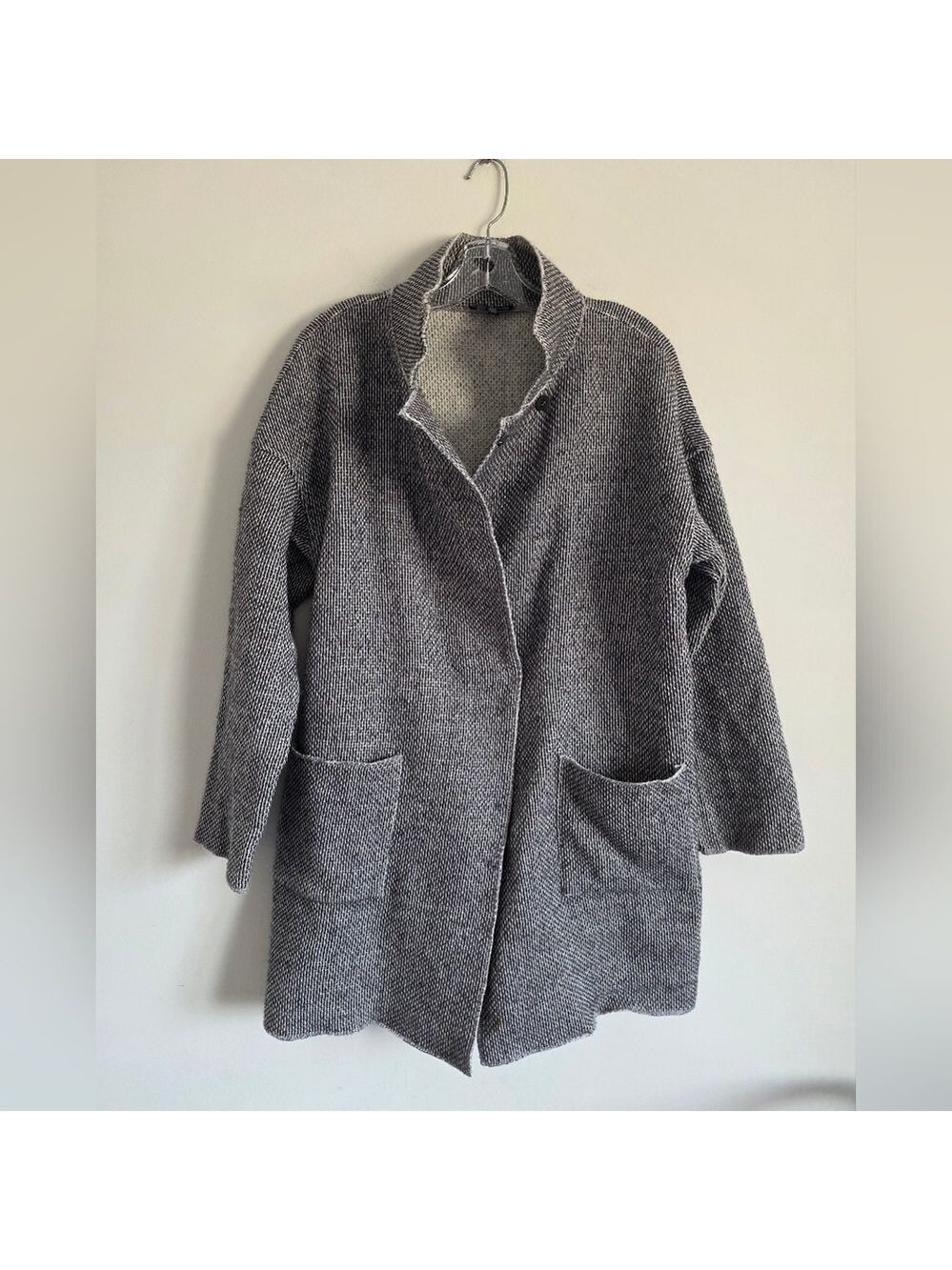 EILEEN FISHER | Wool Organic Cotton Jacket Gray Sz L